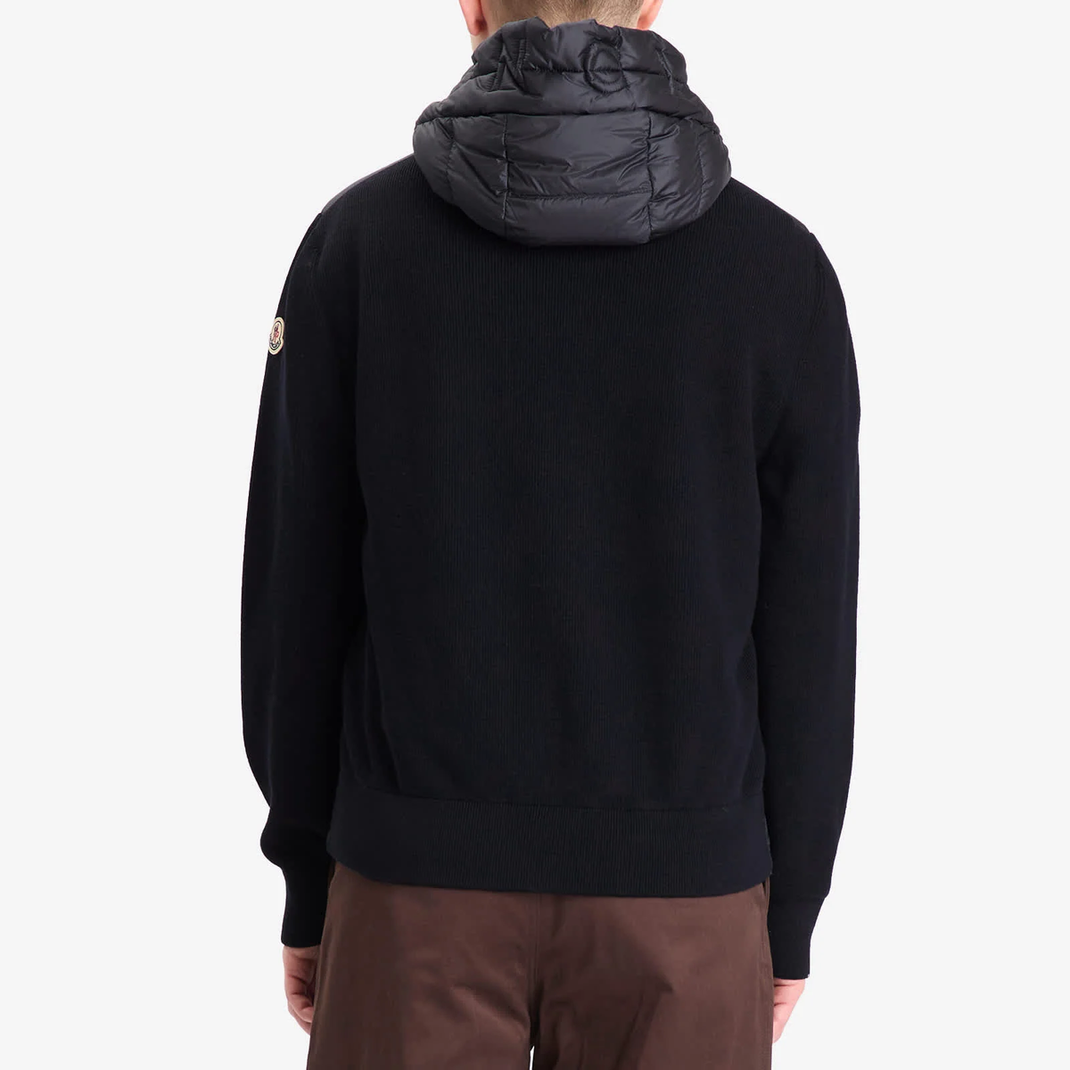 Moncler Hybrid Zip Through Hooded Jacket Navy