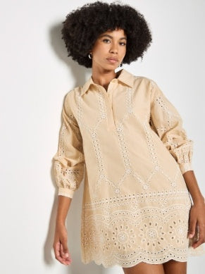 2 Tone Broderie Swing Dress