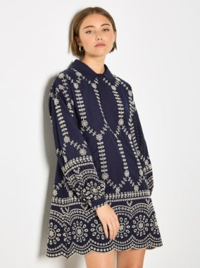 2 Tone Broderie Swing Dress